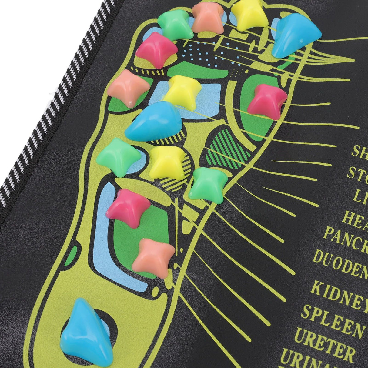 Foot Massage Mat Blood Circulation Relieve Pain Simulation Cobblestone Reflexology Walk Stone Mat 35x35cm / 13.8x13.8in