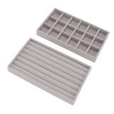 Jewelry Storage Box Various Grid Space Saving Flocked Cloth Jewelry Selection Display Storage Box for Girls