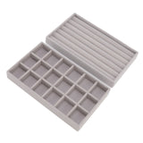Jewelry Storage Box Various Grid Space Saving Flocked Cloth Jewelry Selection Display Storage Box for Girls