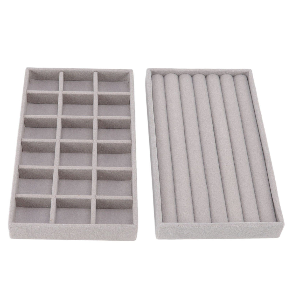 Jewelry Storage Box Various Grid Space Saving Flocked Cloth Jewelry Selection Display Storage Box for Girls