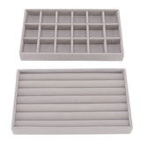 Jewelry Storage Box Various Grid Space Saving Flocked Cloth Jewelry Selection Display Storage Box for Girls