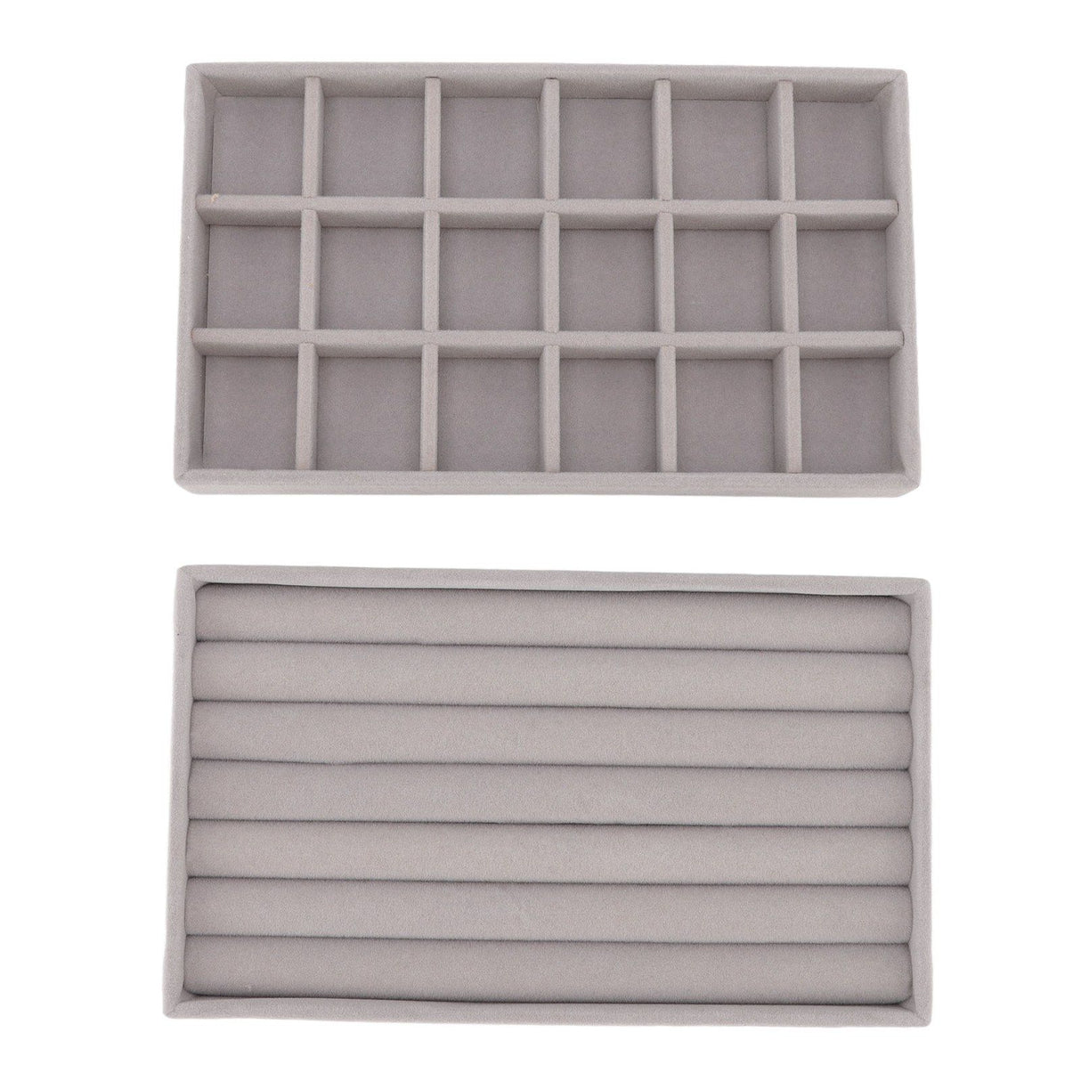 Jewelry Storage Box Various Grid Space Saving Flocked Cloth Jewelry Selection Display Storage Box for Girls