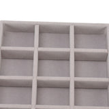 Jewelry Storage Box Various Grid Space Saving Flocked Cloth Jewelry Selection Display Storage Box for Girls