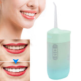 Electric Oral Irrigator Portable Telescopic High Pressure Water Teeth Cleaner Picks Teeth Cleaning Remove Tartar Green - Extra Image