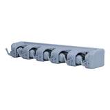 Mop Broom Holder Multifunctional Space Saving Broom Wall Mounted Rack for Kitchen Bathroom Garden Garage A - Close-Up Angle