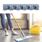 Mop Broom Holder Multifunctional Space Saving Broom Wall Mounted Rack for Kitchen Bathroom Garden Garage A