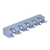 Mop Broom Holder Multifunctional Space Saving Broom Wall Mounted Rack for Kitchen Bathroom Garden Garage B - Top-Down View