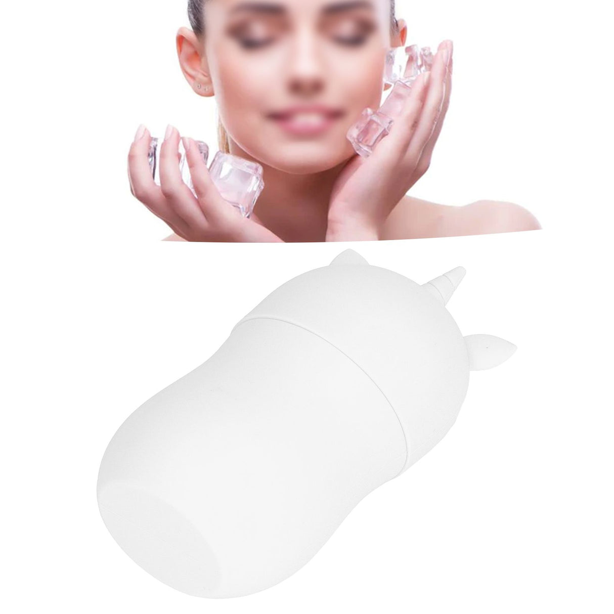 Ice Massage Roller Silica Gel Face Massage Shrink Pore Portable Facial Ice Roller Skin Care Ice Cube Tray White