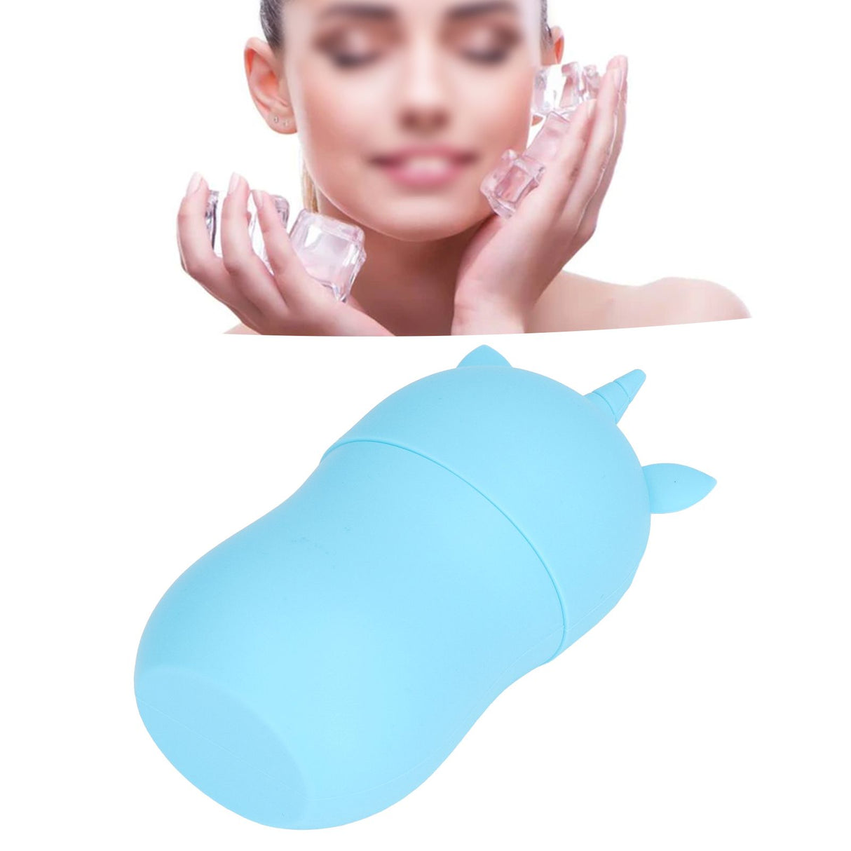 Ice Massage Roller Silica Gel Face Massage Shrink Pore Portable Facial Ice Roller Skin Care Ice Cube Tray Blue