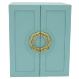 Jewelry Storage Box Leather Double Door Green European Style Storage Case for Necklace Earring Watch Bracelet