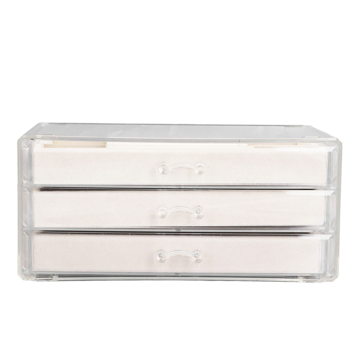 Acrylic Jewelry Organizer Clear Acrylic Beige Drawer Desk Storage Jewelry Box for Stud Earrings Necklace Jewelry