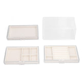 Acrylic Jewelry Organizer Clear Acrylic Beige Drawer Desk Storage Jewelry Box for Stud Earrings Necklace Jewelry - Low Angle