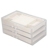 Acrylic Jewelry Organizer Clear Acrylic Beige Drawer Desk Storage Jewelry Box for Stud Earrings Necklace Jewelry