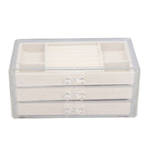 Acrylic Jewelry Organizer Clear Acrylic Beige Drawer Desk Storage Jewelry Box for Stud Earrings Necklace Jewelry