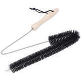 Stainless Steel Dryer Vent Cleaner Brush Multifunctional Bendable Pipe Cleaning Brush with Wood Handle for Home - Rear View