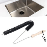 Stainless Steel Dryer Vent Cleaner Brush Multifunctional Bendable Pipe Cleaning Brush with Wood Handle for Home
