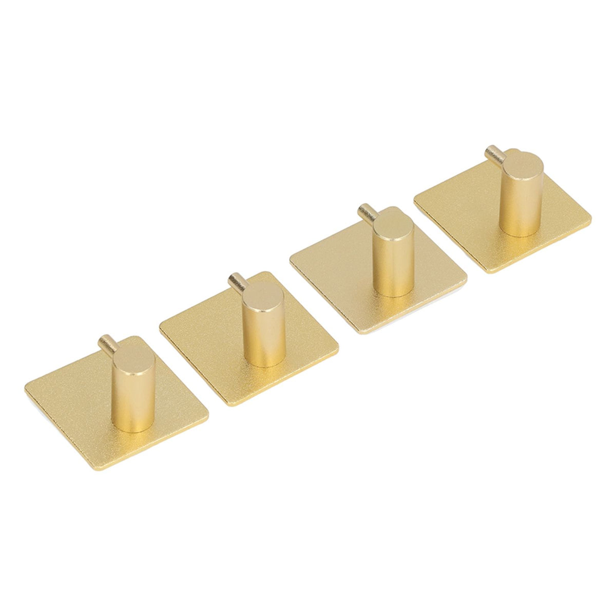 4pcs Towel Hook Aluminum Rustproof Waterproof Heavy Duty Adhesive Wall Hook for Hanging Coat Hat Towel Robe Golden