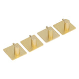 4pcs Towel Hook Aluminum Rustproof Waterproof Heavy Duty Adhesive Wall Hook for Hanging Coat Hat Towel Robe Golden - Front View