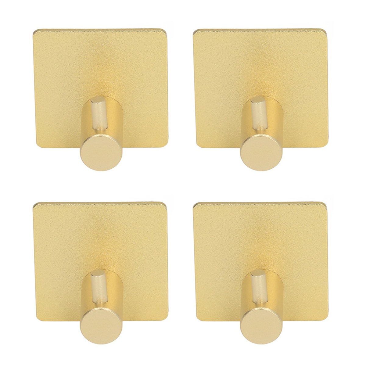 4pcs Towel Hook Aluminum Rustproof Waterproof Heavy Duty Adhesive Wall Hook for Hanging Coat Hat Towel Robe Golden