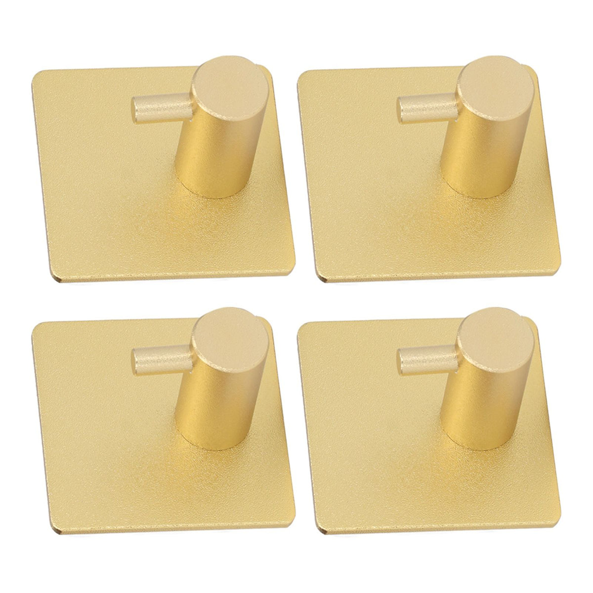 4pcs Towel Hook Aluminum Rustproof Waterproof Heavy Duty Adhesive Wall Hook for Hanging Coat Hat Towel Robe Golden