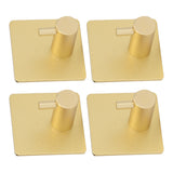 4pcs Towel Hook Aluminum Rustproof Waterproof Heavy Duty Adhesive Wall Hook for Hanging Coat Hat Towel Robe Golden - Close-Up Angle
