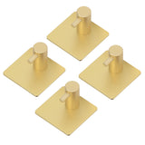 4pcs Towel Hook Aluminum Rustproof Waterproof Heavy Duty Adhesive Wall Hook for Hanging Coat Hat Towel Robe Golden