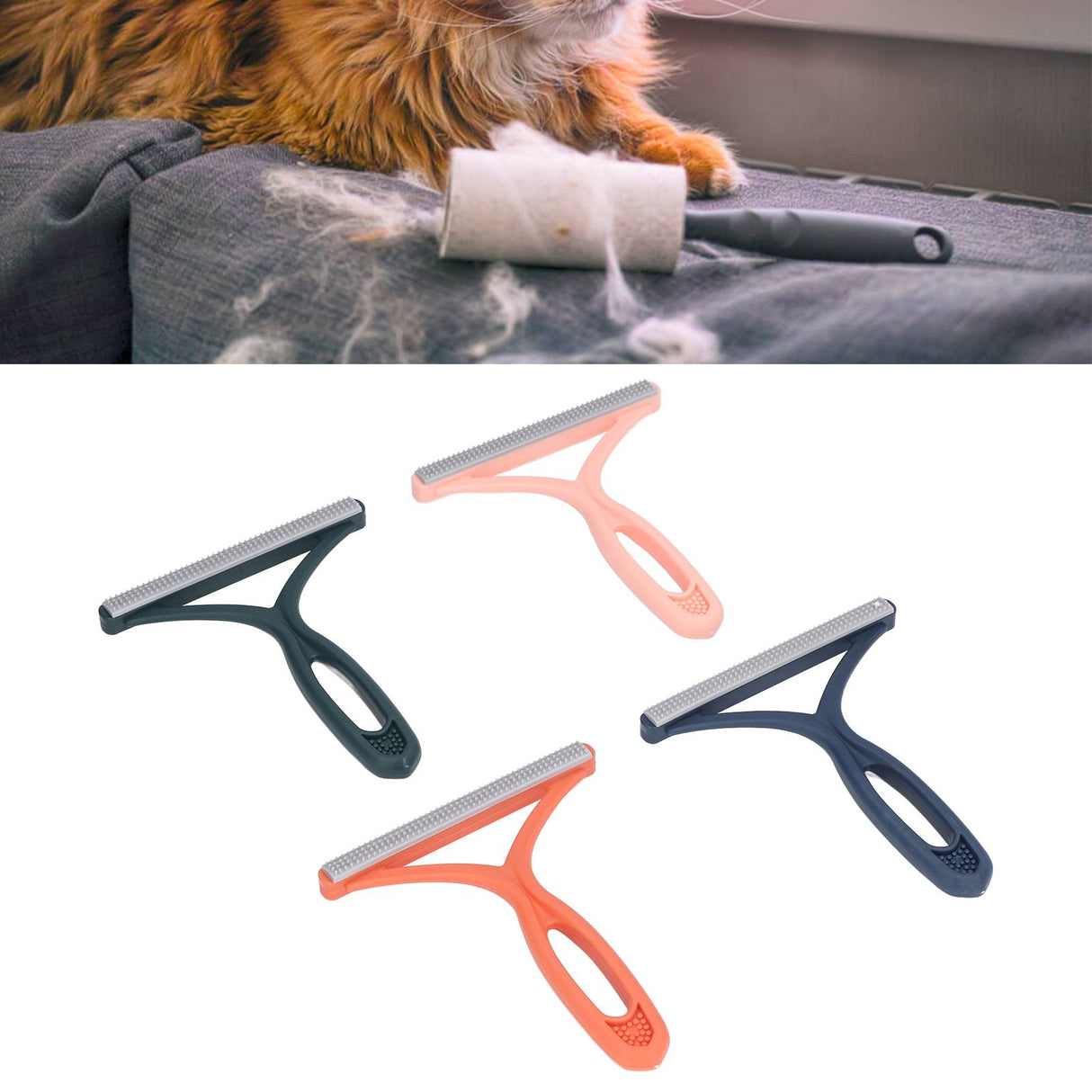 4pcs Double Sided Lint Remover Portable Fluff Shaver Carpet Cleaning Scraper for Home Clothing