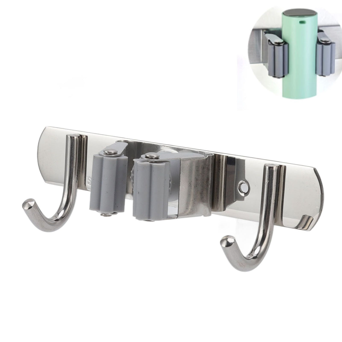 Wall Mounted Mop Organizer Holder Kitchen Bathroom Hardware Hook Pendant Balcony Mop Clip Rag Hook Punch Free Perforations