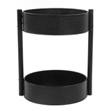 Rotating Spice Rack Countertop Double Layer Multi Functional 360 Degree Rotatable Spice Storage Shelf for Kitchen - Rear View