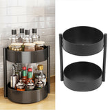 Rotating Spice Rack Countertop Double Layer Multi Functional 360 Degree Rotatable Spice Storage Shelf for Kitchen