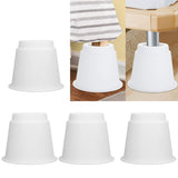 4Pcs 5 Inch Heavy Duty Round Furniture Bed Risers Lifter with Anti Slip Top for Table Chair Desk Sofa
