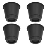 4 Pcs Plastic Furniture Risers 5 Inch Heavy Duty Stackable Circle Bed Lifter for Bed Chair Table Sofa Black - Top-Down View