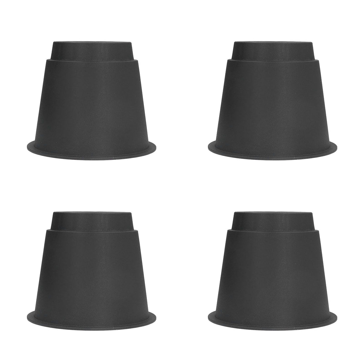 4 Pcs Plastic Furniture Risers 5 Inch Heavy Duty Stackable Circle Bed Lifter for Bed Chair Table Sofa Black