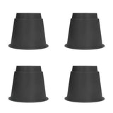 4 Pcs Plastic Furniture Risers 5 Inch Heavy Duty Stackable Circle Bed Lifter for Bed Chair Table Sofa Black
