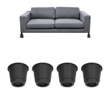 4 Pcs Plastic Furniture Risers 5 Inch Heavy Duty Stackable Circle Bed Lifter for Bed Chair Table Sofa Black
