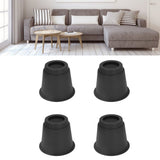 4 Pcs Plastic Furniture Risers 5 Inch Heavy Duty Stackable Circle Bed Lifter for Bed Chair Table Sofa Black - Extra Image
