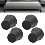 4pcs Furniture Risers 6 Inches Horn Shaped Black Plastic Heavy Duty Riser for Bed Sofa