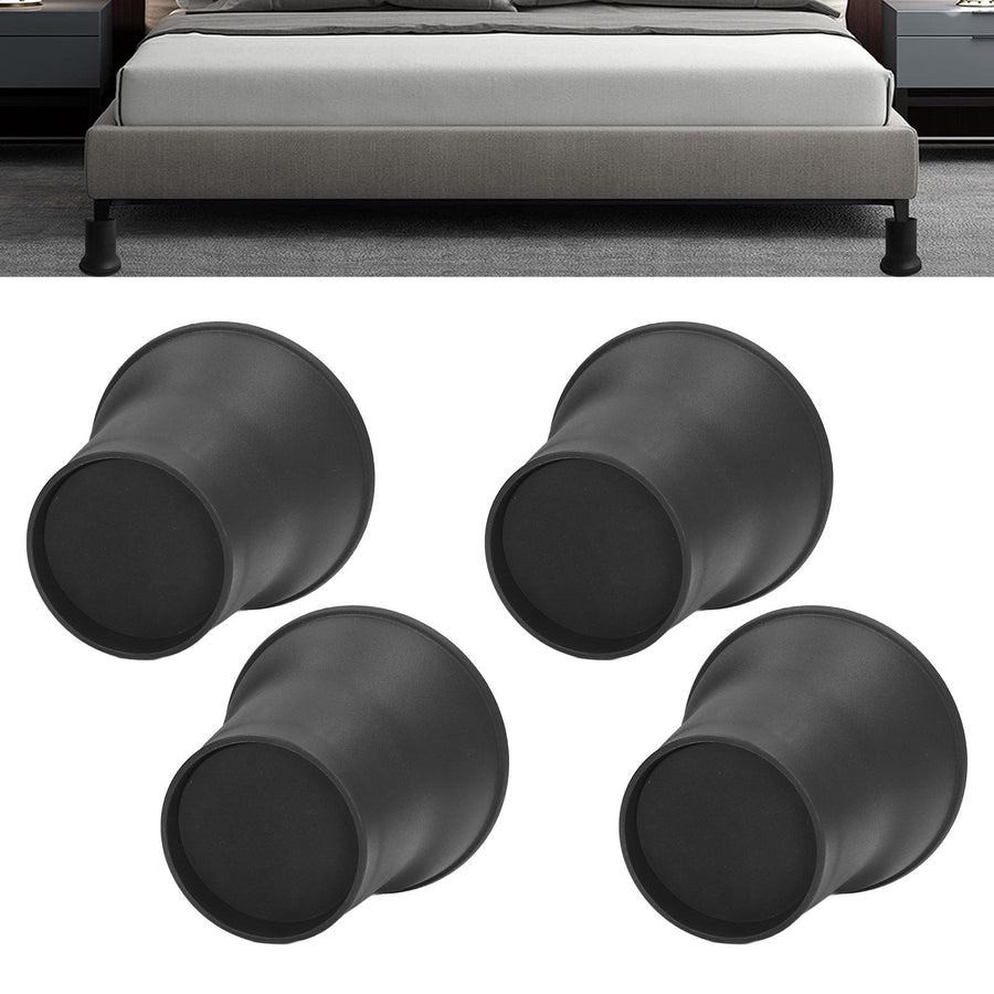 4pcs Furniture Risers 6 Inches Horn Shaped Black Plastic Heavy Duty Riser for Bed Sofa