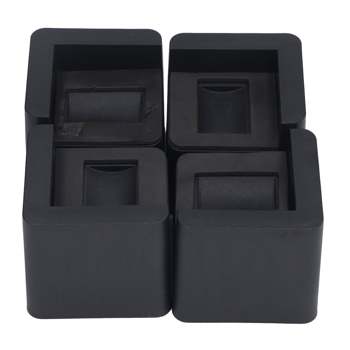 4pcs Bed Risers Corner Fixed Casters Increasing Height 2200 Lb Load Bearing Plastic Furniture Leg Risers for Home