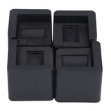 4pcs Bed Risers Corner Fixed Casters Increasing Height 2200 Lb Load Bearing Plastic Furniture Leg Risers for Home - Side View