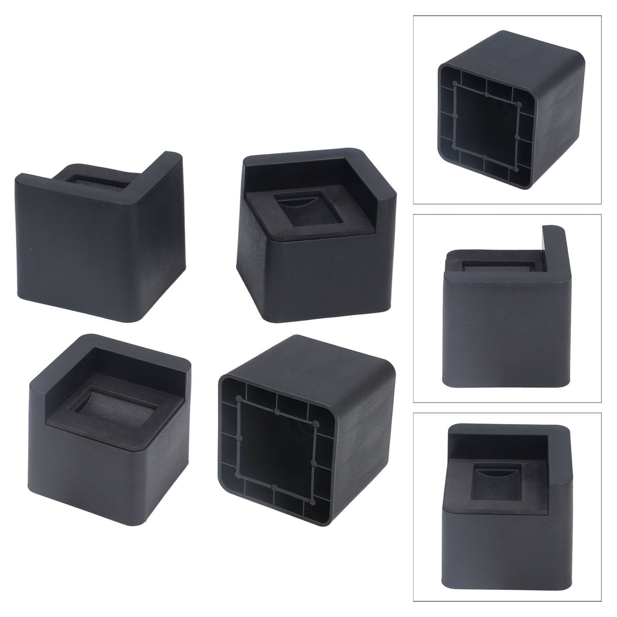 4pcs Bed Risers Corner Fixed Casters Increasing Height 2200 Lb Load Bearing Plastic Furniture Leg Risers for Home