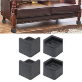 4pcs Bed Risers Corner Fixed Casters Increasing Height 2200 Lb Load Bearing Plastic Furniture Leg Risers for Home