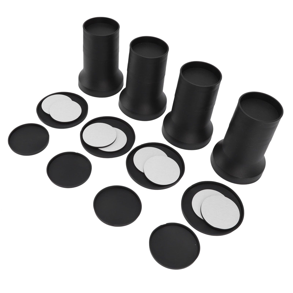 4pcs Round Furniture Lifters with Rubber Non Slip Pads Plastic Bed and Furniture Raisers Set