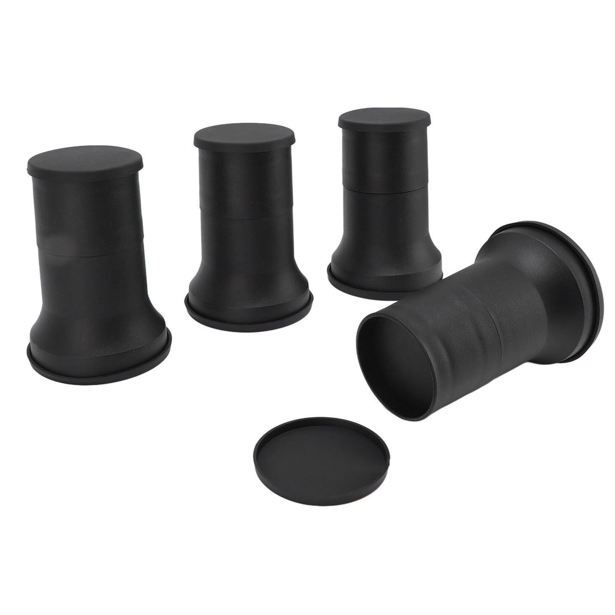 4pcs Round Furniture Lifters with Rubber Non Slip Pads Plastic Bed and Furniture Raisers Set