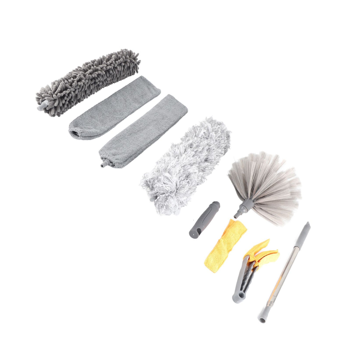 9pcs Microfiber Duster Kit Extendable Feather Duster House Cleaning Tool for Ceiling Fan Car