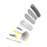 9pcs Microfiber Duster Kit Extendable Feather Duster House Cleaning Tool for Ceiling Fan Car - Rear View