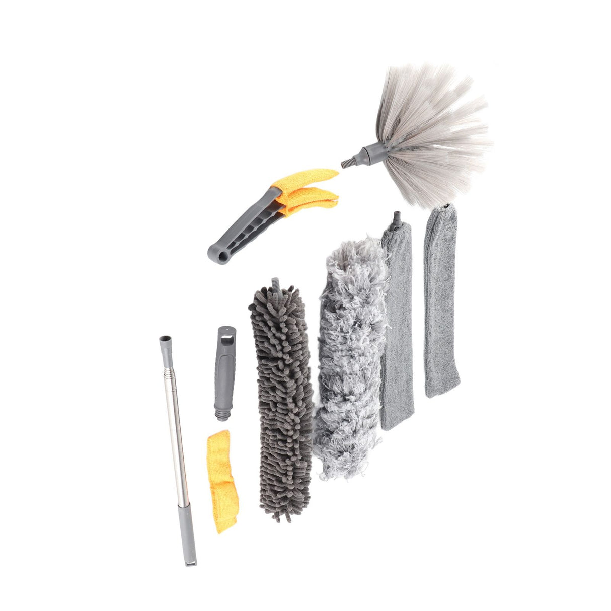 9pcs Microfiber Duster Kit Extendable Feather Duster House Cleaning Tool for Ceiling Fan Car
