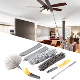 9pcs Microfiber Duster Kit Extendable Feather Duster House Cleaning Tool for Ceiling Fan Car