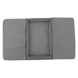 Sofa Tray Folding Arm Storage Holder Table 600D Oxford Cloth Side Pockets for Couch Grey