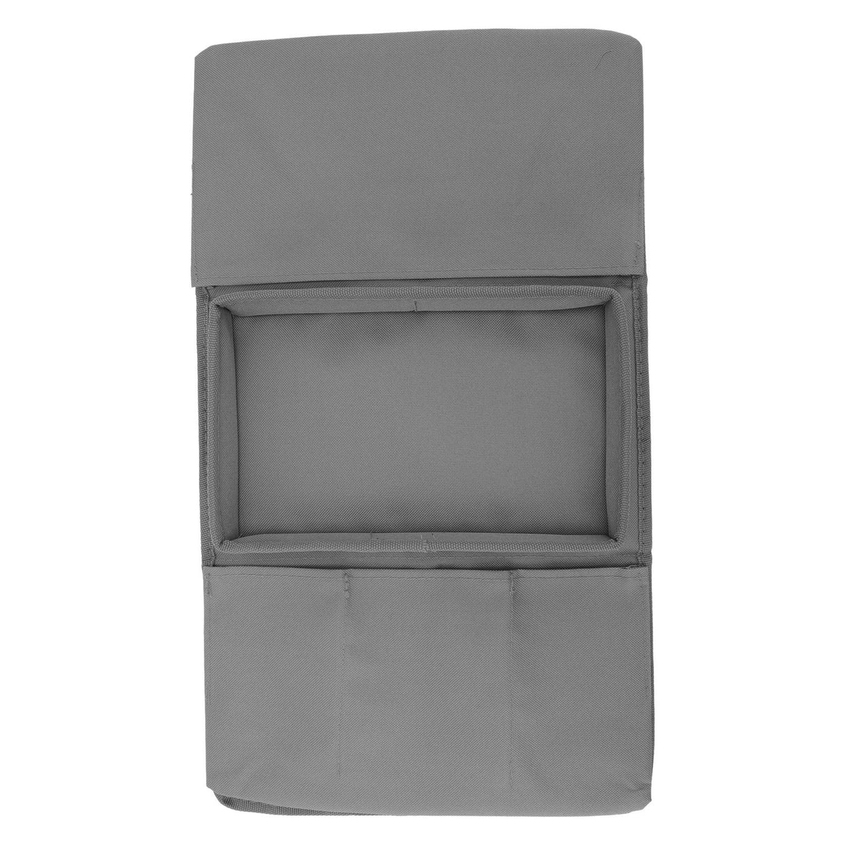 Sofa Tray Folding Arm Storage Holder Table 600D Oxford Cloth Side Pockets for Couch Grey